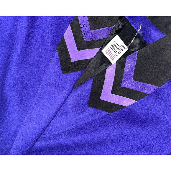 Vintage Yves Venet Purple Chevron Coat 24 1/2 - Picture 6 of 10